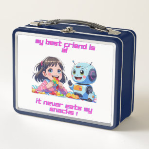 Metal Lunchbox-"My Best Friend is AI Metal Lunch B Metal Lunch Box