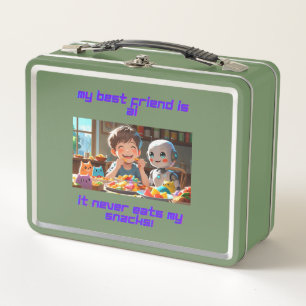 Metal Lunchbox-"My Best Friend is AI Metal Lunch B Metal Lunch Box