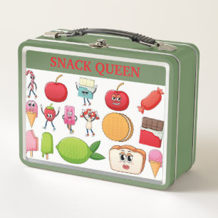 Metal Lunchbox-"SNACK QUEEN Kids Lunch Box