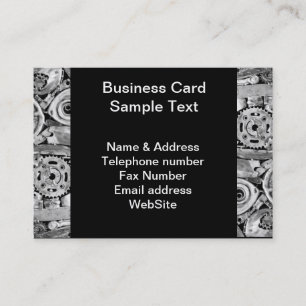 Metal machine parts welded together business card