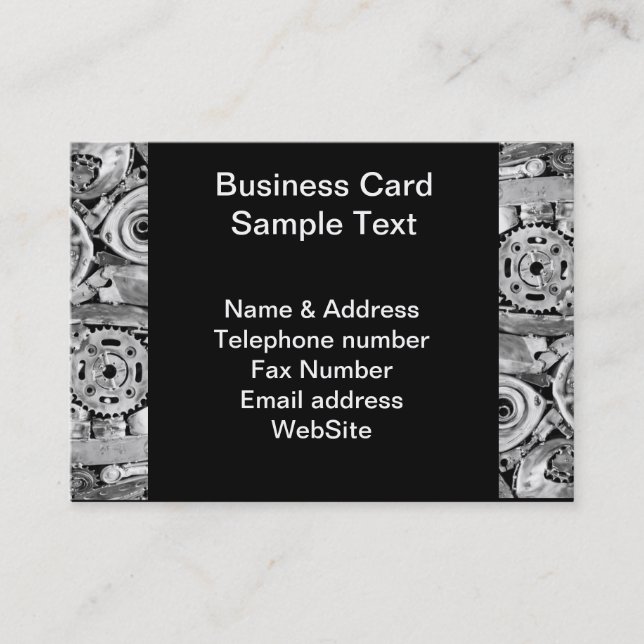 Metal machine parts welded together business card (Front)