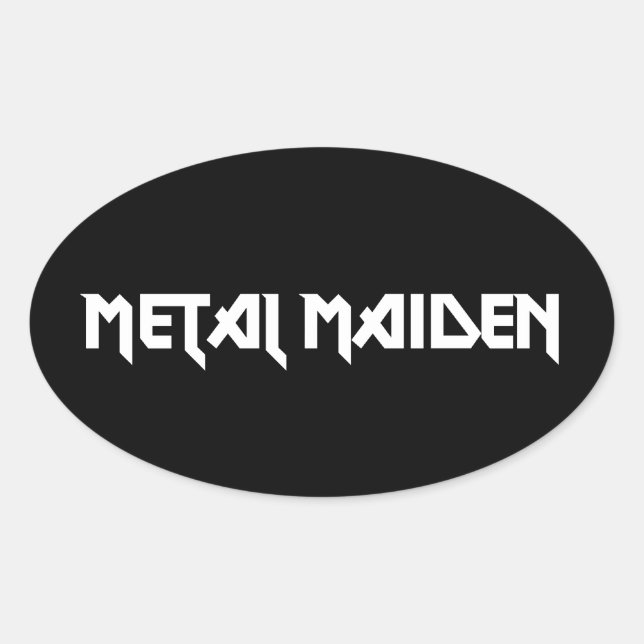 Metal Maiden Oval Sticker (Front)