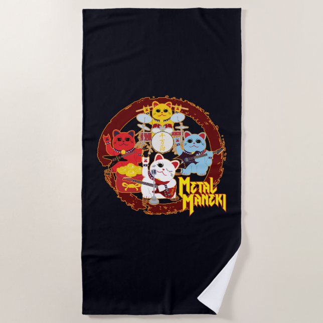 Metal Maneki Beach Towel (Front)