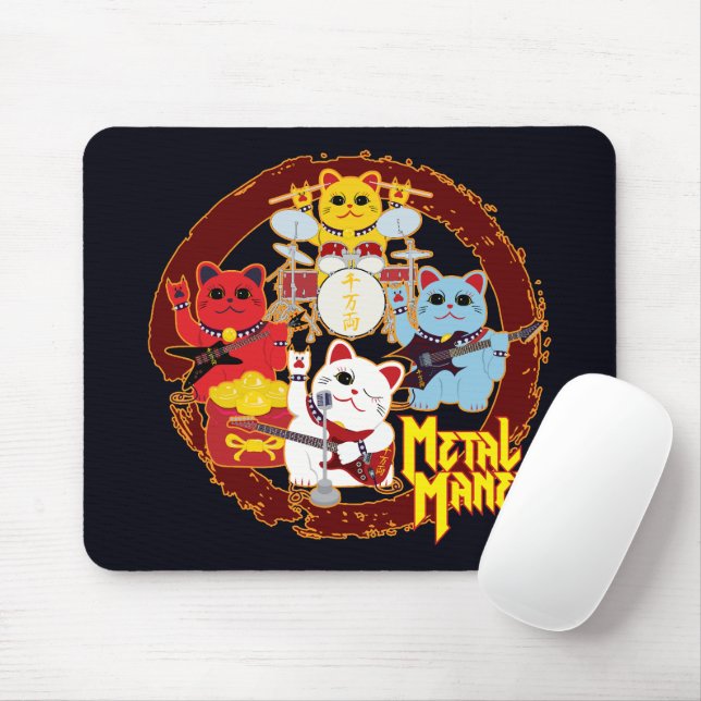 Metal Maneki Mouse Pad (With Mouse)