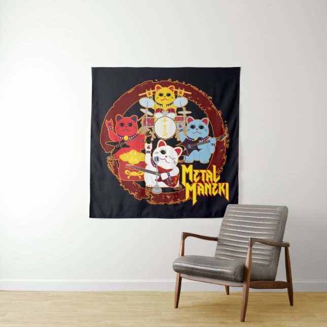 Metal Maneki Tapestry (In Situ)