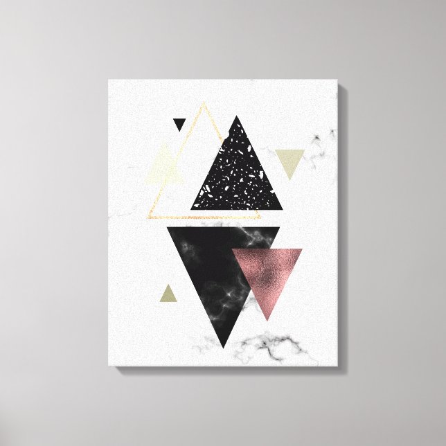 Metal Marble Geometric Design Canvas Print (Front)