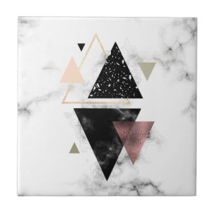 Metal Marble Geometric Design Ceramic Tile