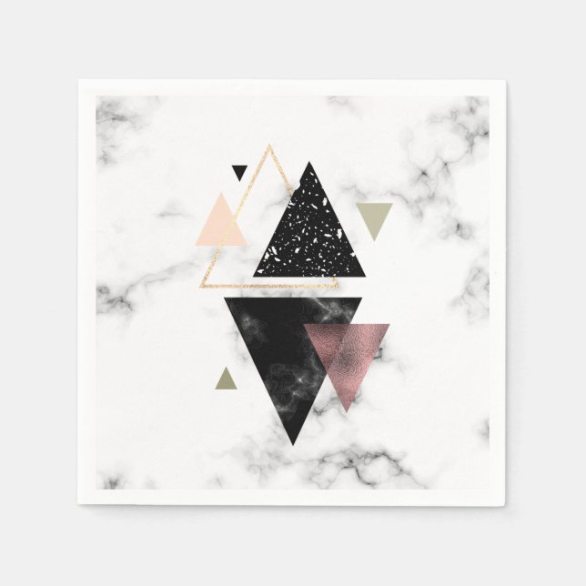 Metal Marble Geometric Design Napkins (Front)