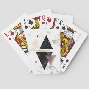 Metal Marble Geometric Design Poker Cards