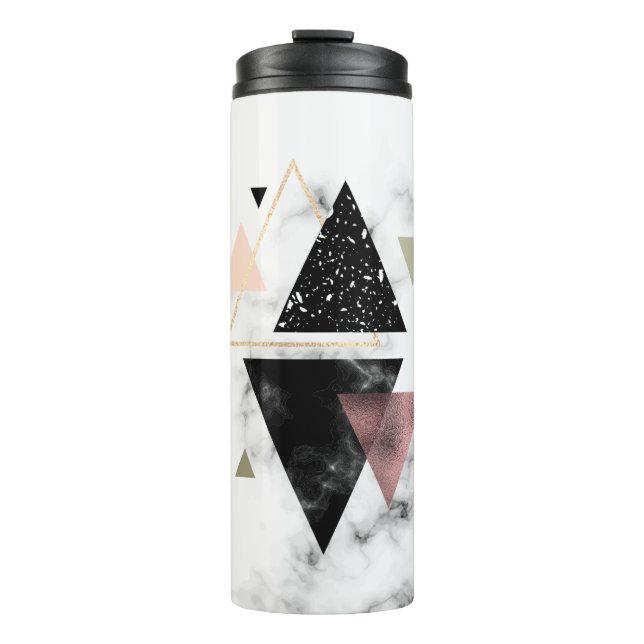 Metal Marble Geometric Design Thermal Tumbler (Front)