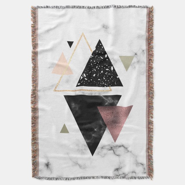 Metal Marble Geometric Design Throw Blanket (Front Vertical)