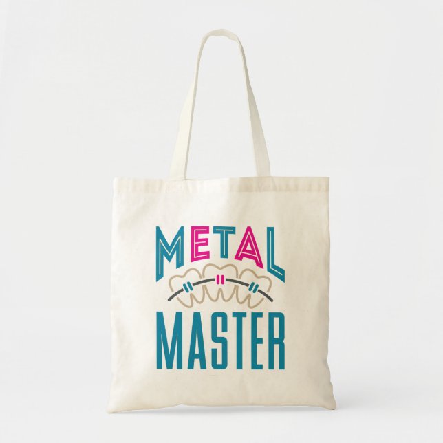 Metal Master Orthodontist Braces Tote Bag (Front)