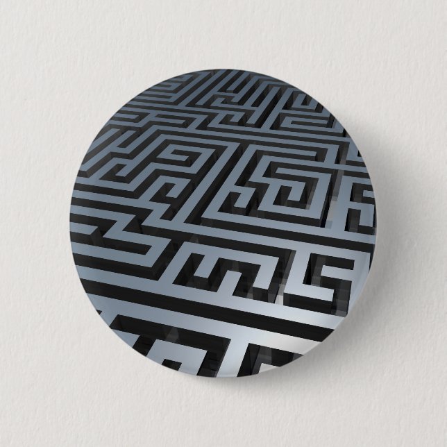 Metal Maze Pinback Button (Front)
