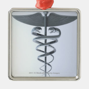 Metal medical caduceus ornament