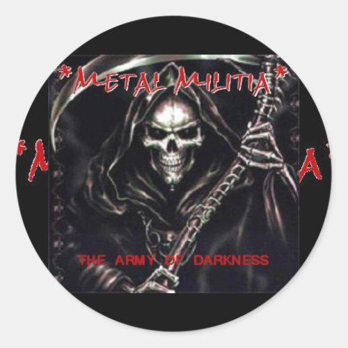 Metal Militia Logo Metal Militia Classic Round Sticker