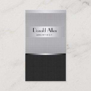 Metal Modern Elegant Black Architect Business Card