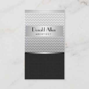 Metal Modern Elegant Black Architect Business Card