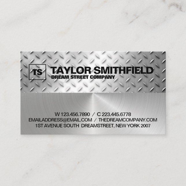 Metal Modern Professional Business Card (Front)