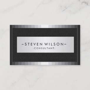 Metal Modern Professional Elegant Black Business Card