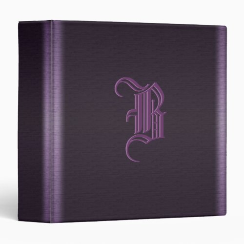 Metal monogram 3 ring binder