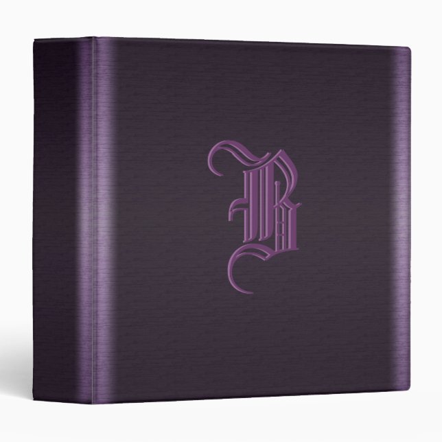 Metal monogram 3 ring binder (Front/Spine)