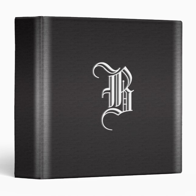 Metal monogram 3 ring binder (Front/Spine)