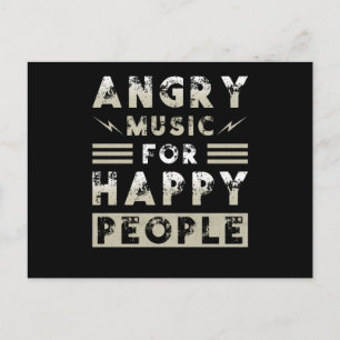 Metal Music Angry Music For Happy People Postcard