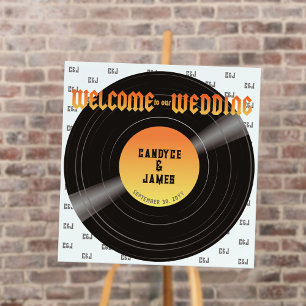 Metal Music Vinyl Record Wedding Welcome Sign