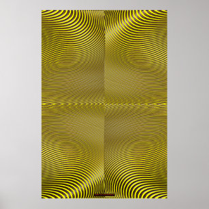 Metal on Yellow Optical Illusion Wall Art Lge