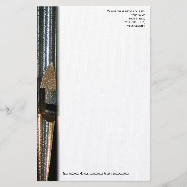 Metal organ pipe letterhead (Front)