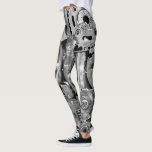 Metal parts bionic woman legs leggings