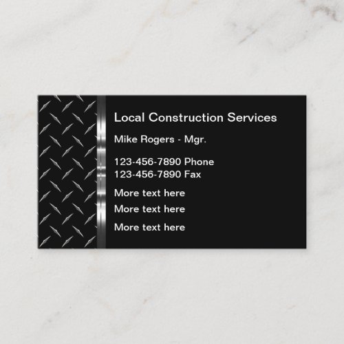 Metal Pattern Construction Business Cards