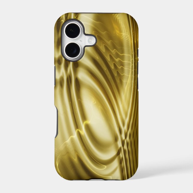 metal pattern design - golden waves iphone case (Back)