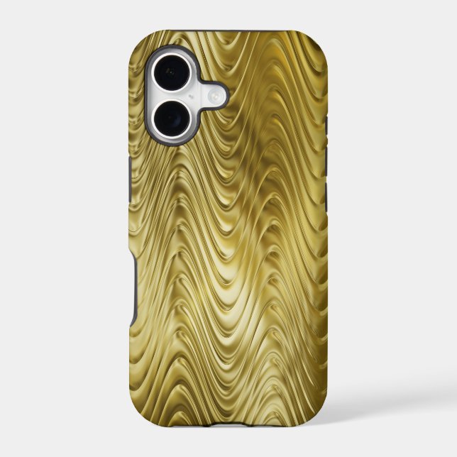 metal pattern design - thin golden waves iphone case (Back)