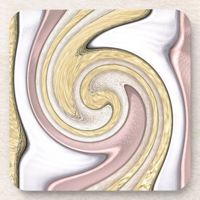 Metal pattern with shine beverage coaster (Front)