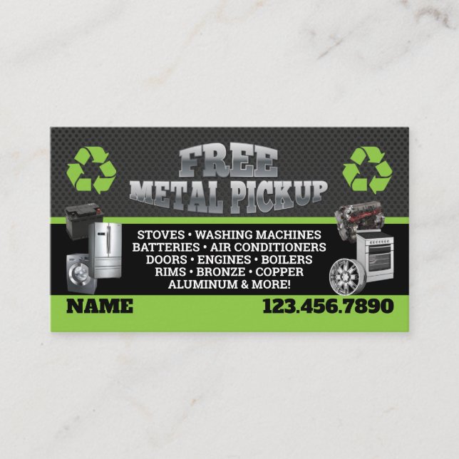 Metal Pick up Business Cards - English-Spanish (Front)