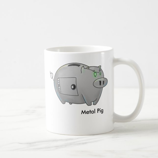 Metal Pig Coffee Mug (Right)