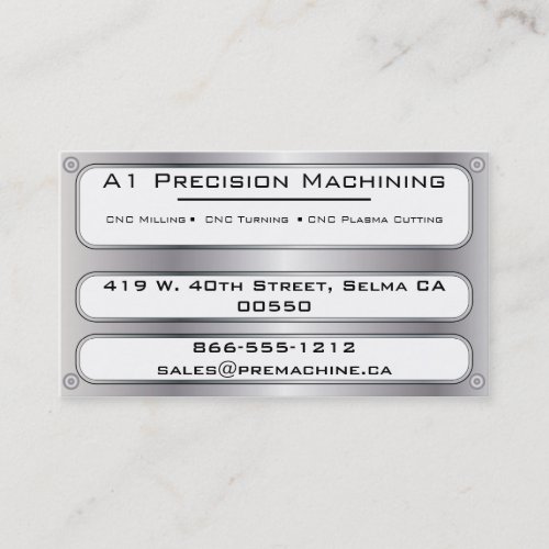 Metal Plate and Rivets - Silver Business Card Templates