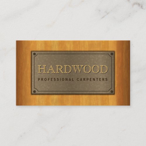 Metal Plate and Wood Carpenter Business Cards