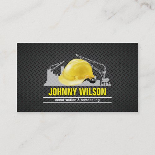 Metal Plate Safety Helmet Building Construction Business Card
