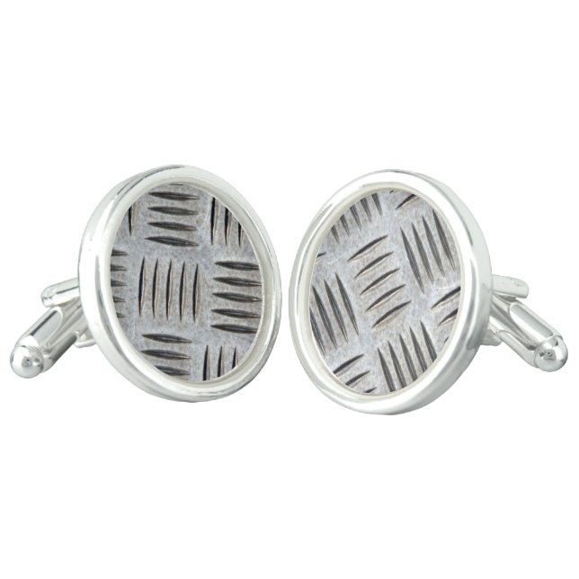 Metal Plate Texture Cufflinks (Angled)