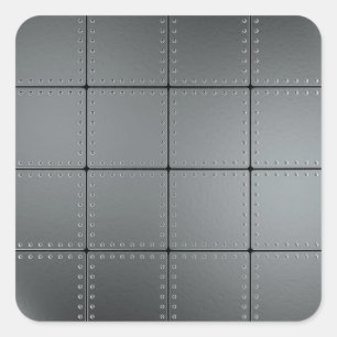 Metal Plates and Rivets Square Sticker