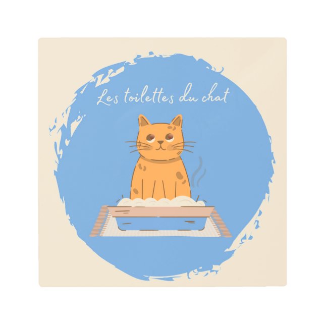 Metal Print, Les Toilettes Du Chat Metal Print (Front)