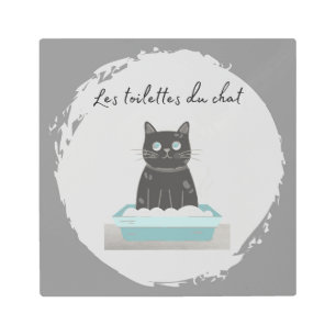 Metal Print, Les Toilettes du Chat Print
