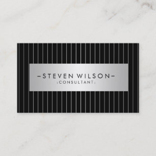 Metal Professional Modern Elegant Black Business Card