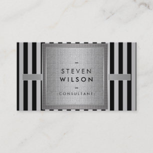 Metal Professional Modern Elegant Black Business Card