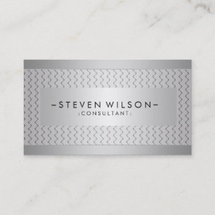 Metal Professional Modern Elegant Black Business Card