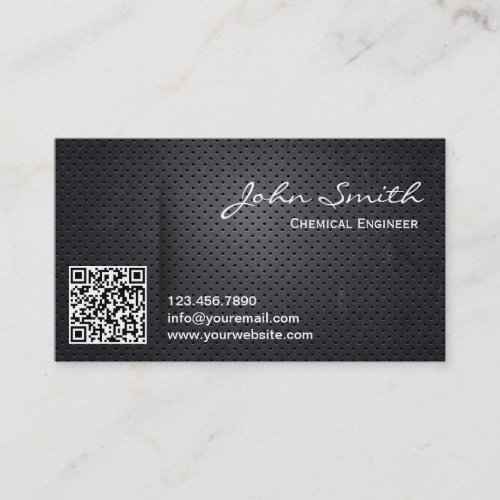 Metal QR Code Chemical Engineer Business Card