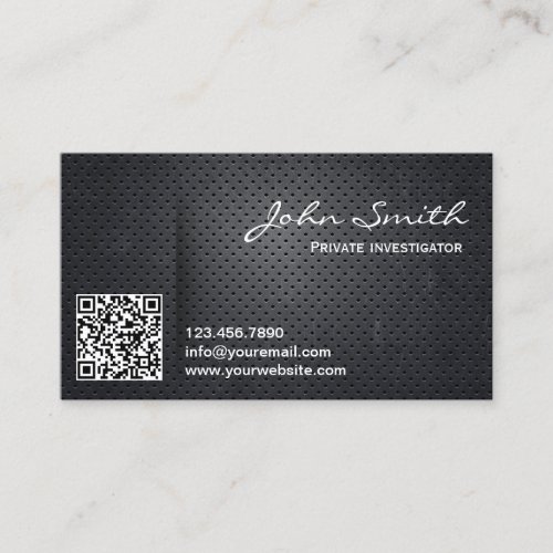 Metal QR Code Investigator Business Card