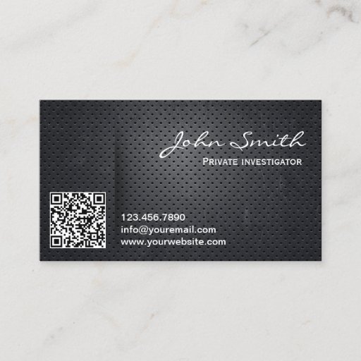 Customizable Metal QR Code Investigator Business Card